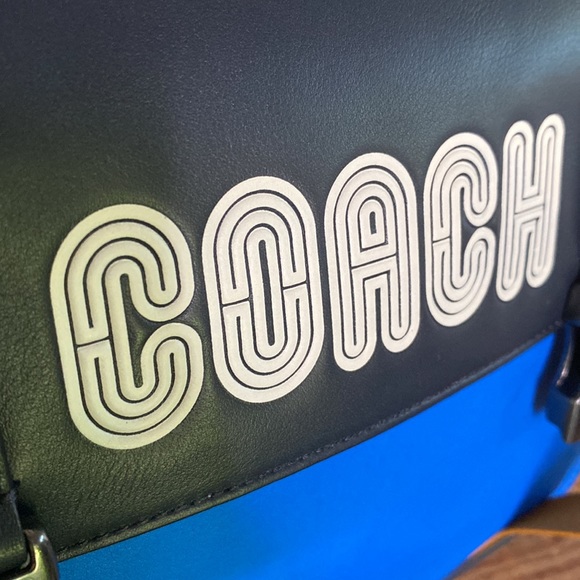 Coach Track Crossbody In ColorBlock with Coach Branding on Front Flap - Picture 13 of 16